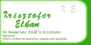 krisztofer elkan business card